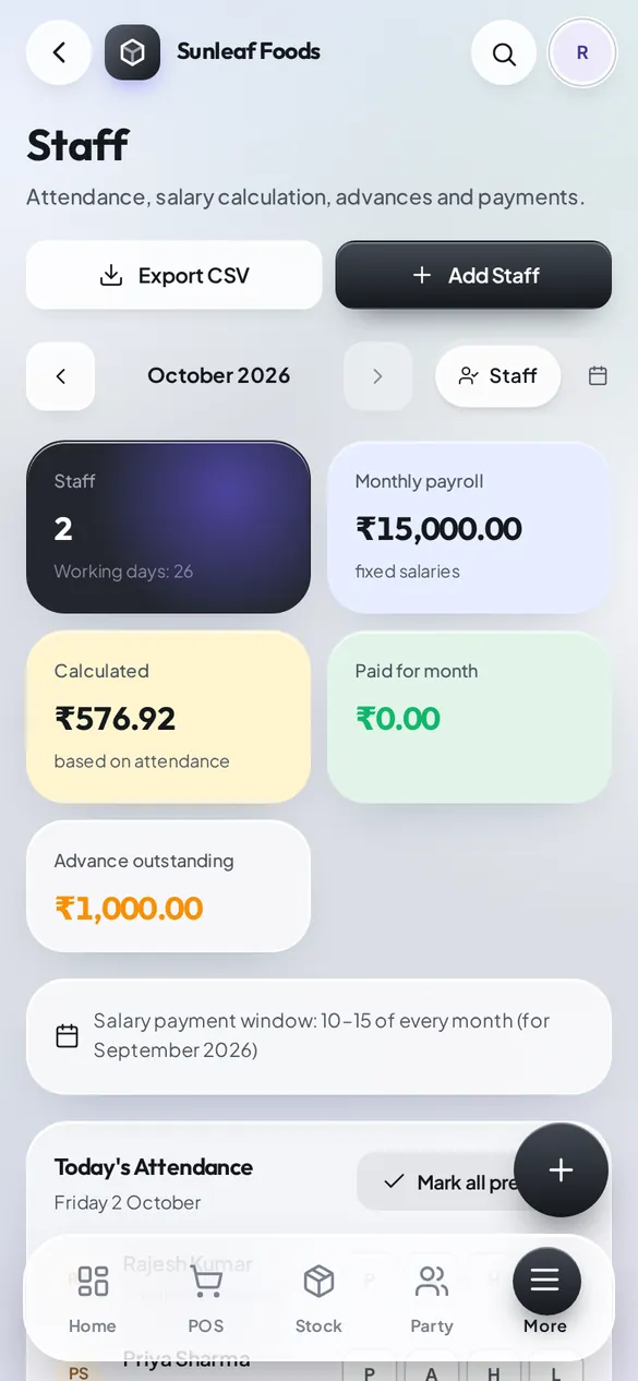 Staff & salary
