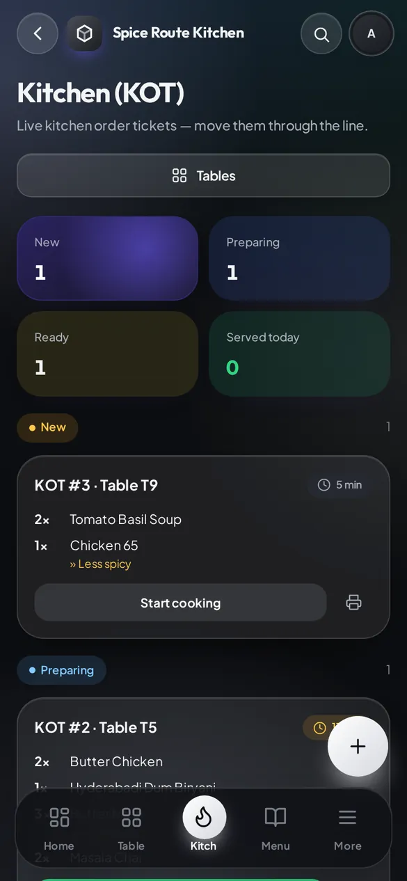 Kitchen tickets